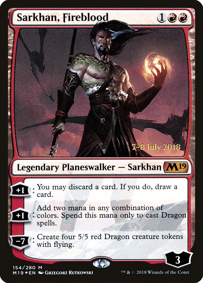 Sarkhan, Fireblood (154) [Core Set 2019 Prerelease Promos] | Odin's Place
