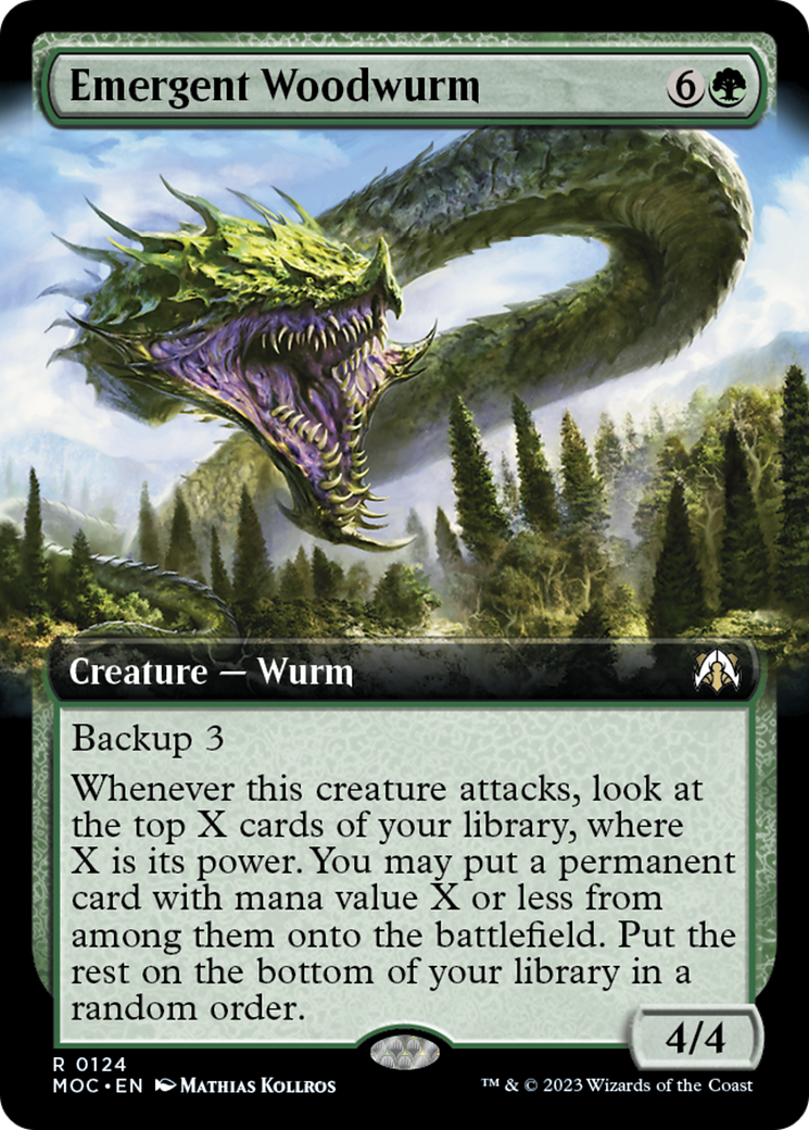 Emergent Woodwurm (Extended Art) [March of the Machine Commander] | Odin's Place