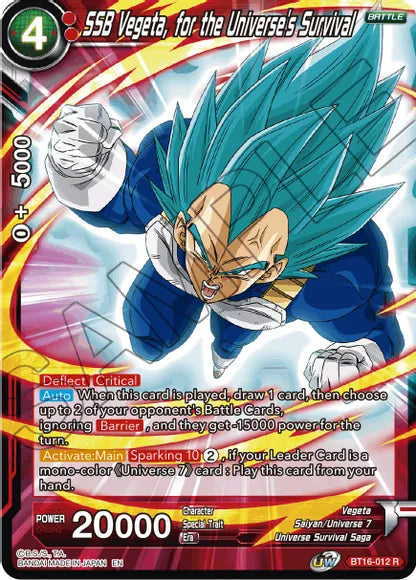 SSB Vegeta, for the Universe's Survival (BT16-012) [Realm of the Gods] | Odin's Place