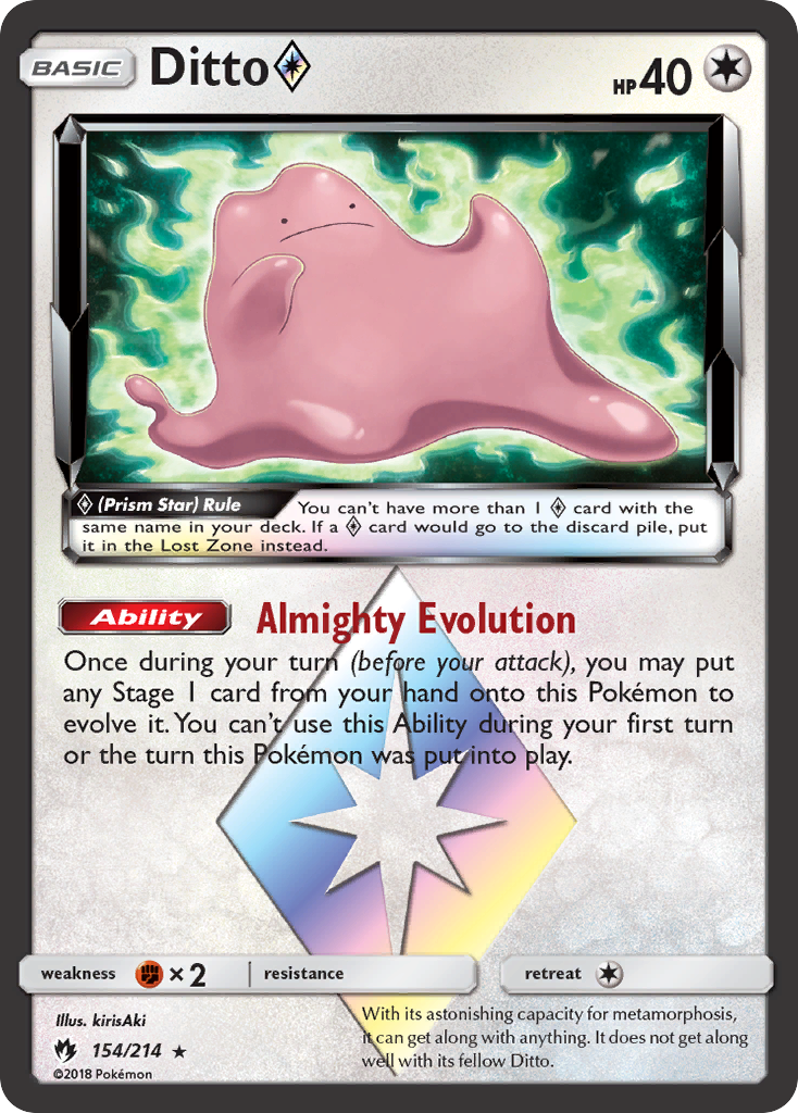 Ditto (154/214) (Prism Star) [Sun & Moon: Lost Thunder] | Odin's Place