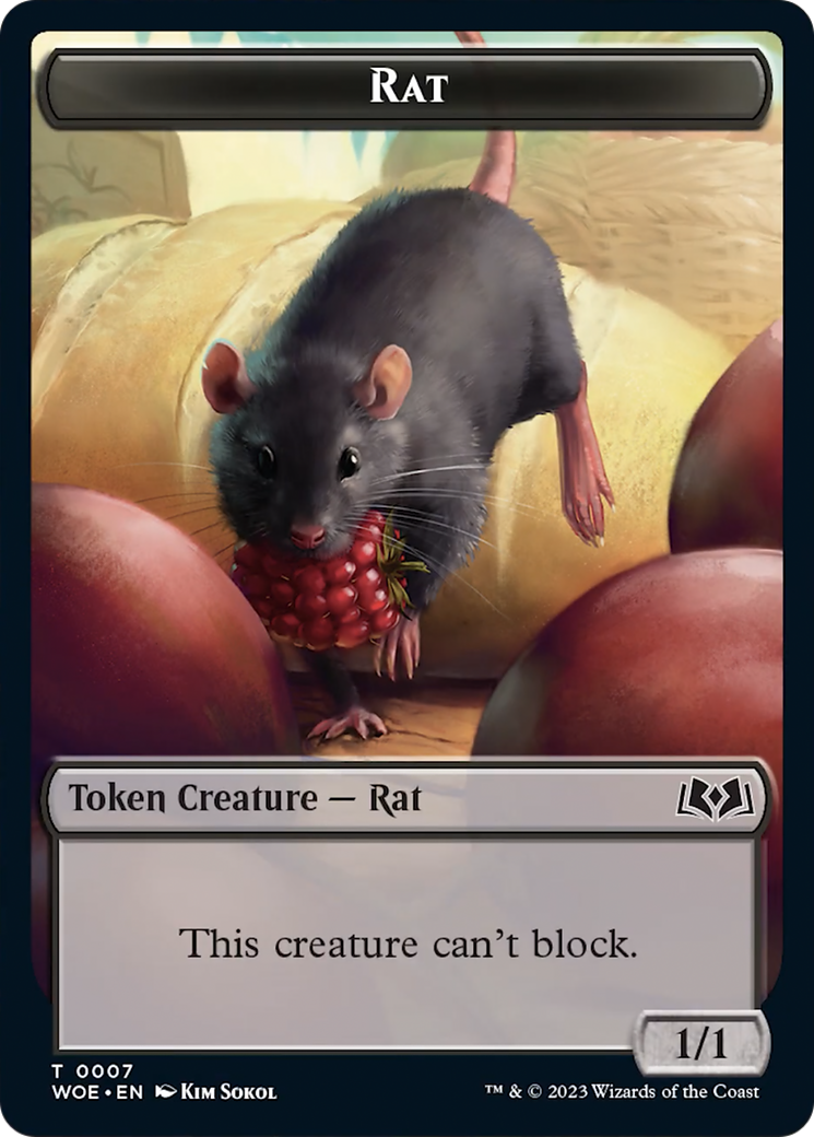 Rat // Food (0013) Double-Sided Token [Wilds of Eldraine Tokens] | Odin's Place
