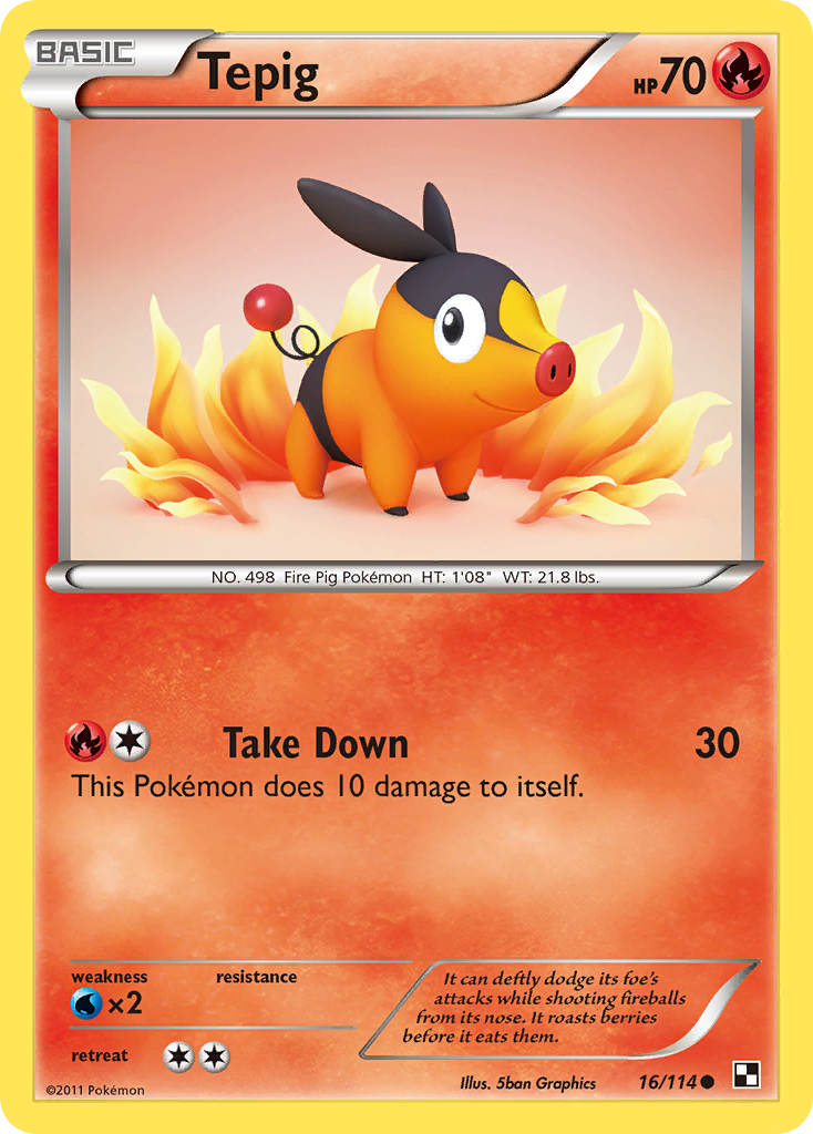 Tepig (16/114) [Black & White: Base Set] | Odin's Place