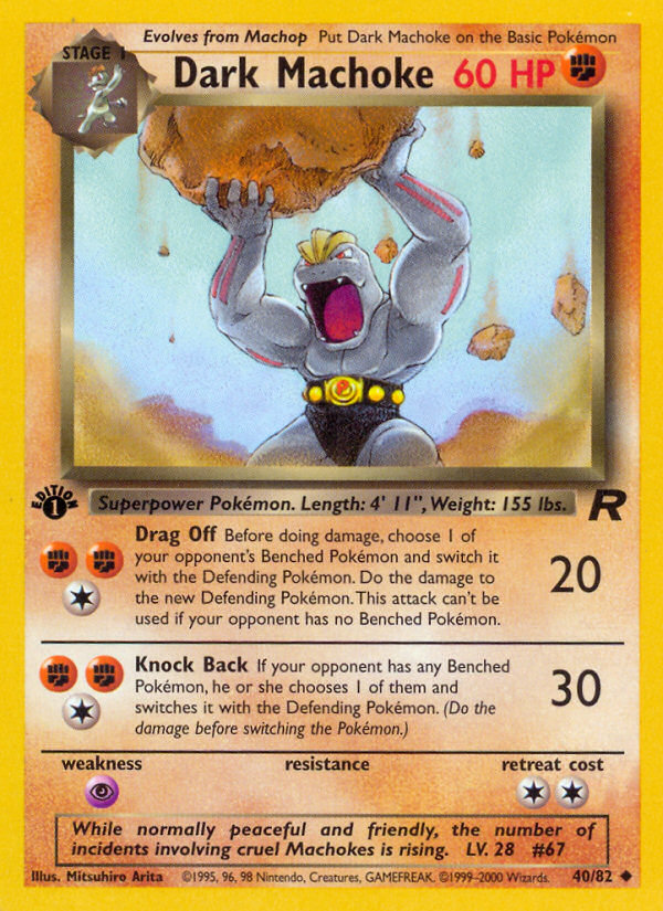 Dark Machoke (40/82) [Team Rocket 1st Edition] | Odin's Place