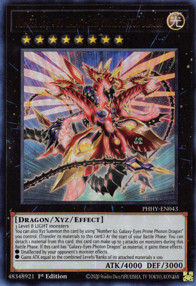 Number C62: Neo Galaxy-Eyes Prime Photon Dragon [PHHY-EN043] Ultra Rare | Odin's Place
