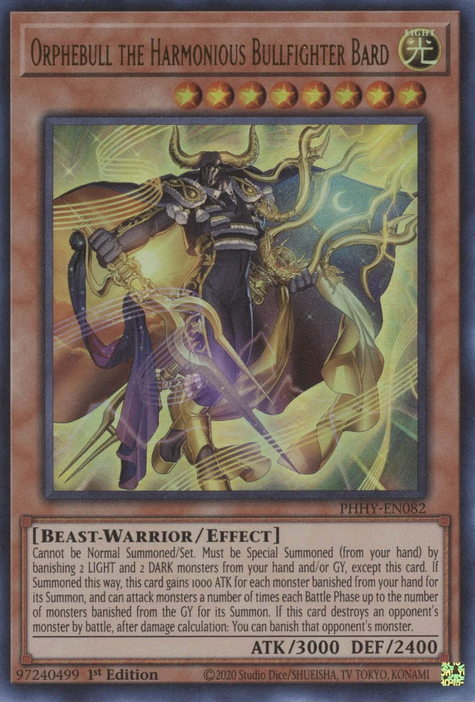 Orphebull the Harmonious Bullfighter Bard [PHHY-EN082] Ultra Rare | Odin's Place