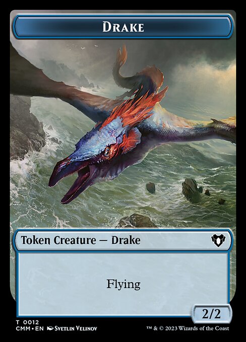 Spirit (0010) // Drake Double-Sided Token [Commander Masters Tokens] | Odin's Place