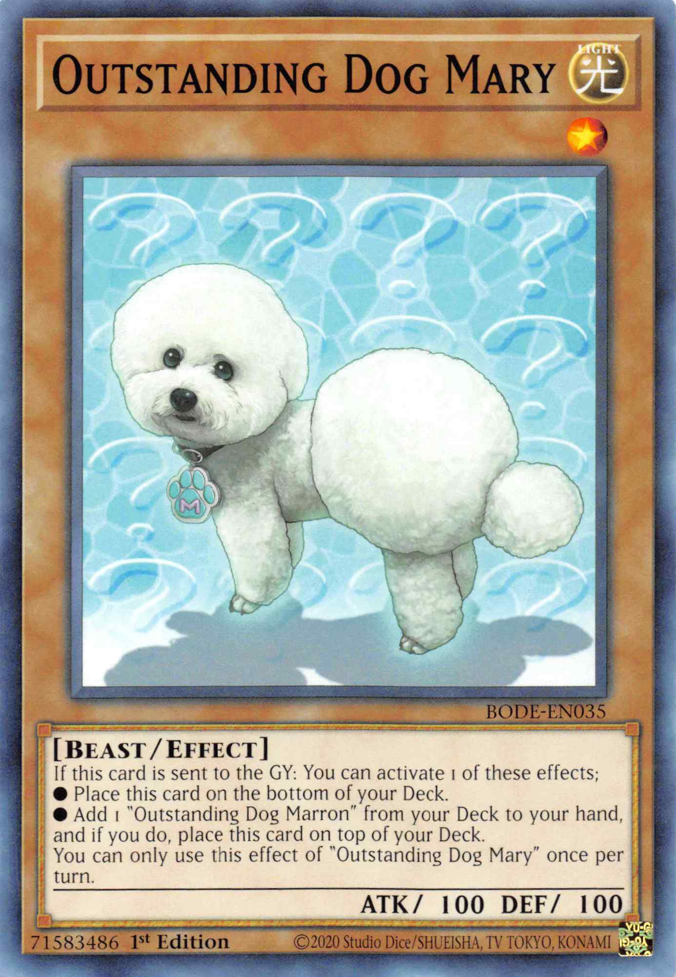 Outstanding Dog Mary [BODE-EN035] Common | Odin's Place