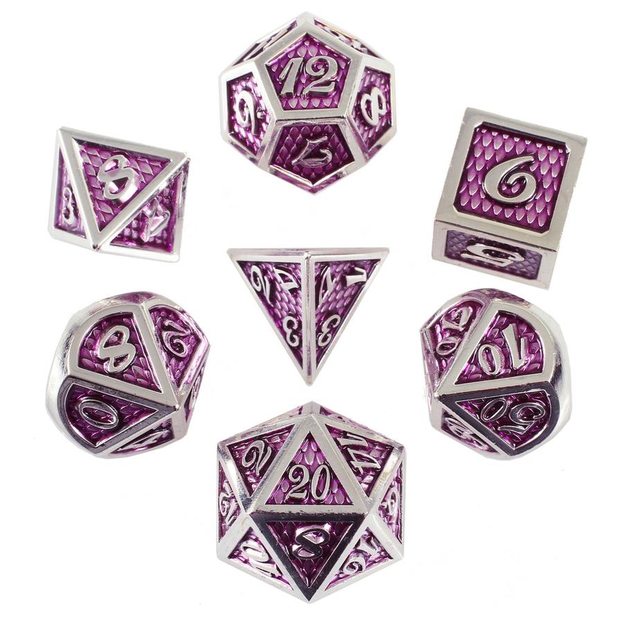 Forged Gaming Amethyst Dragon Poly 7 Metal Dice Set | Odin's Place