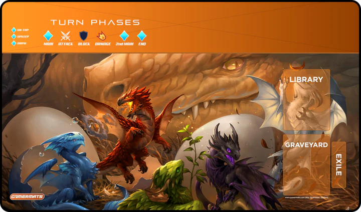Gamer Mats Baby Dragons with MTG Compatible Zones - Stitched | Odin's Place
