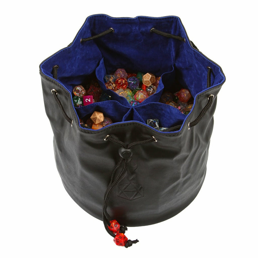 Forged Gaming Pouch of the Endless Hoard Dice Bag Black with Blue | Odin's Place