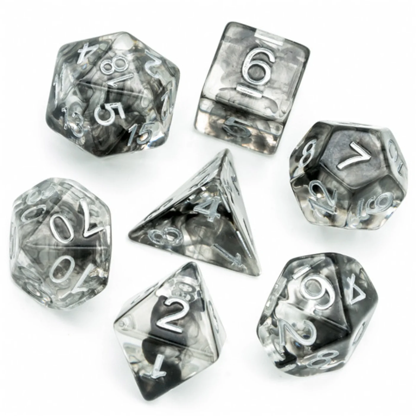 Foam Black Haze RPG Dice Set | Odin's Place