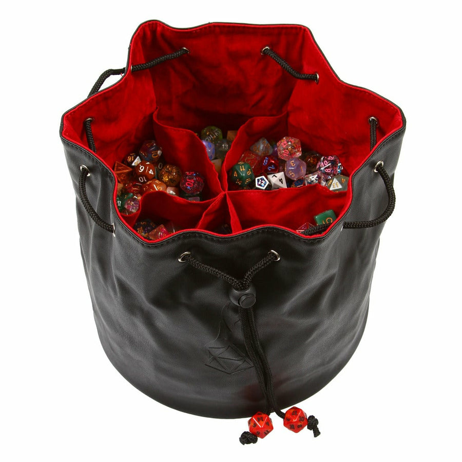 Forged Gaming Pouch of the Endless Hoard Dice Bag Black with Red | Odin's Place