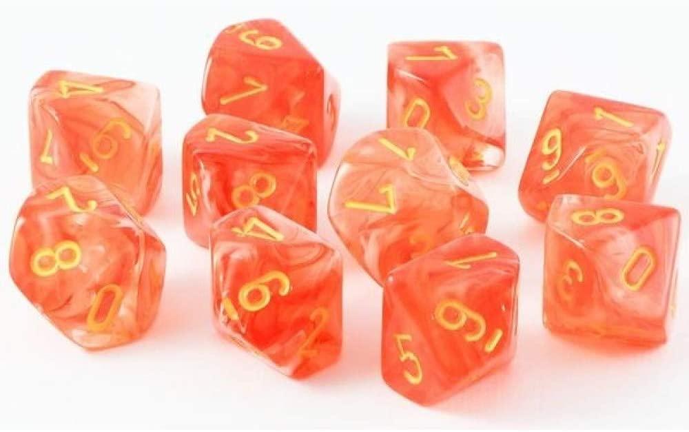 Chessex Ghostly Glow Orange D10 Set | Odin's Place