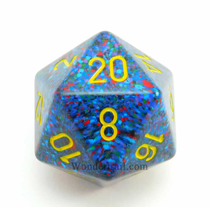 Chessex 34mm Speckled Twilight with Yellow D20 | Odin's Place