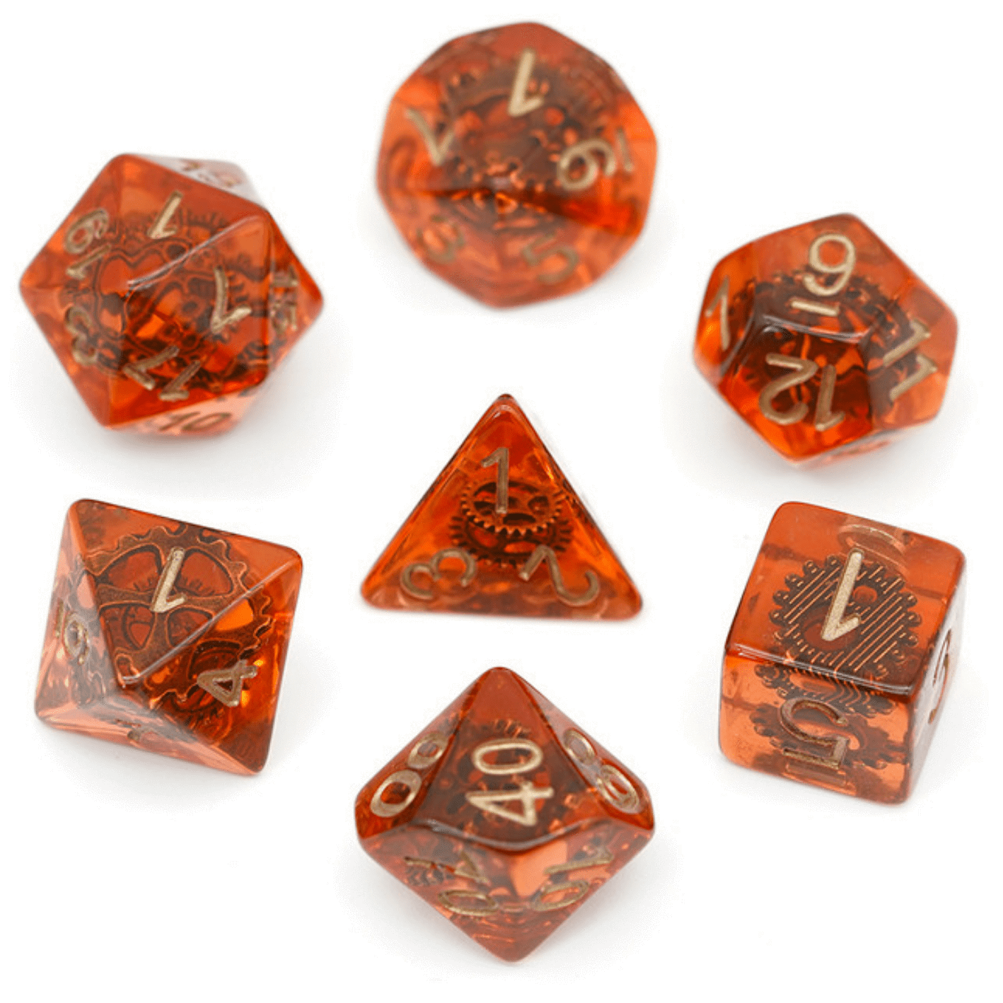 Foam Brain Copper Gears RPG Dice Set | Odin's Place