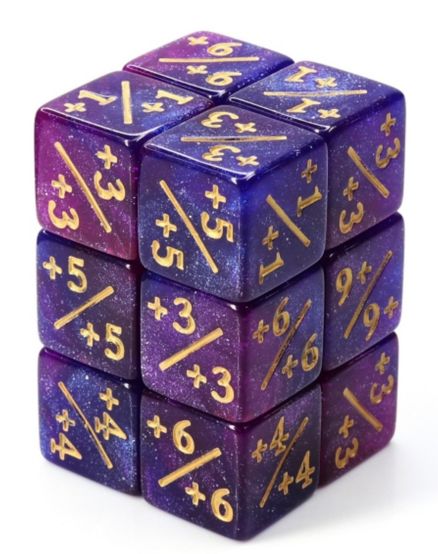 Foam Brain Magic The Gathering Counters +1/-1 Dark Blue & Purple Set of 8 | Odin's Place