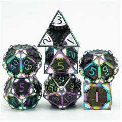 Foam Brain SteamPunk Dark Lord Poly 7 Dice Set | Odin's Place