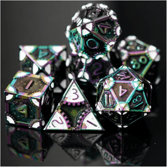 Foam Brain SteamPunk Dark Lord Poly 7 Dice Set | Odin's Place