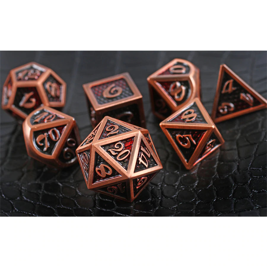 Forged Gaming Dragon Wrath Poly 7 Metal Dice Set | Odin's Place