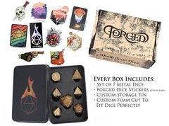 Forged Gaming Dwarven Pride Poly 7 Metal Dice Set | Odin's Place