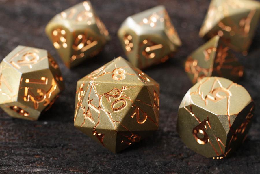 Forged Gaming Dwarven Pride Poly 7 Metal Dice Set | Odin's Place