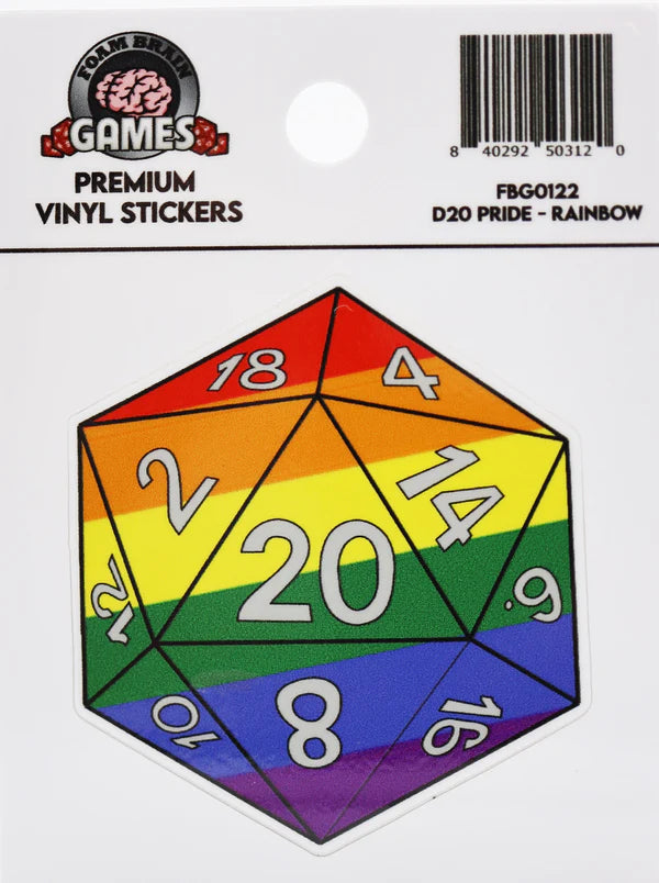 Foam Brain D20 Sticker: Rainbow | Odin's Place