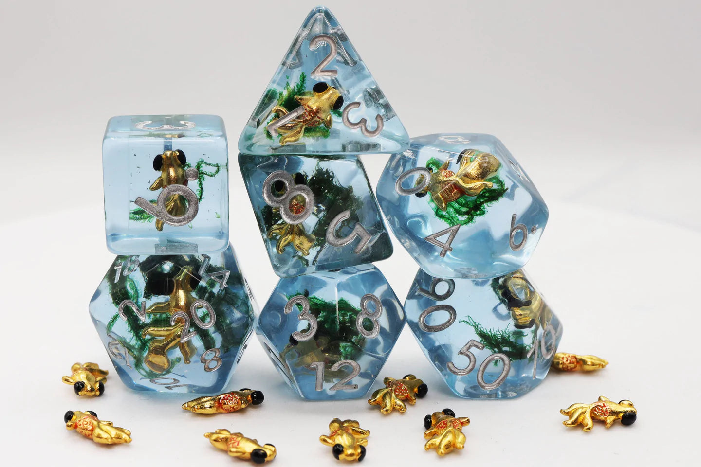 Foam Brain Poly 7 Dice Set: Goldfish | Odin's Place