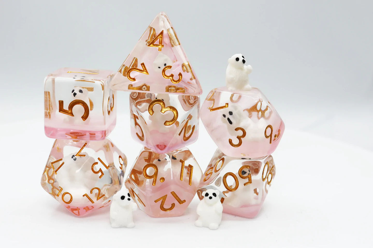 Foam Brain Poly 7 Dice Set: Pink Polar Bear | Odin's Place