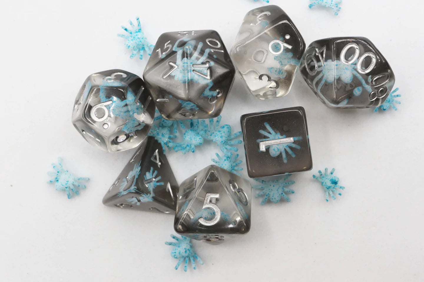 Foam Brain Poly 7 Dice Set: Water Spider | Odin's Place