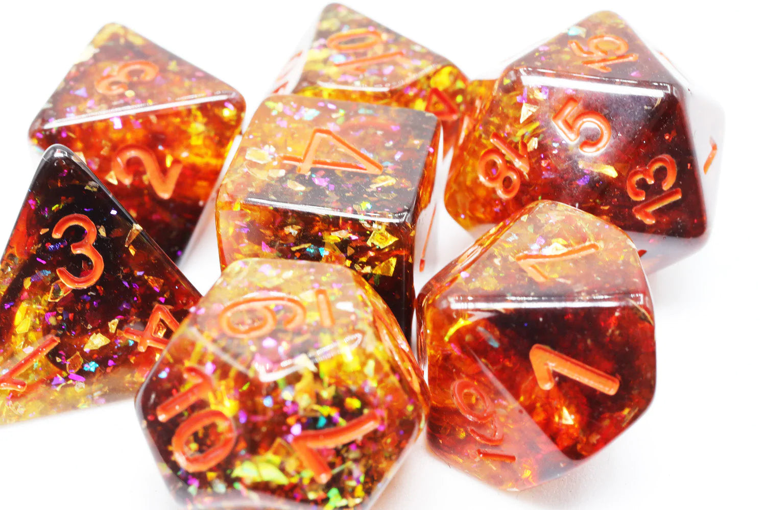 Foam Brain Poly 7 Dice Set: Pumpkin Light | Odin's Place