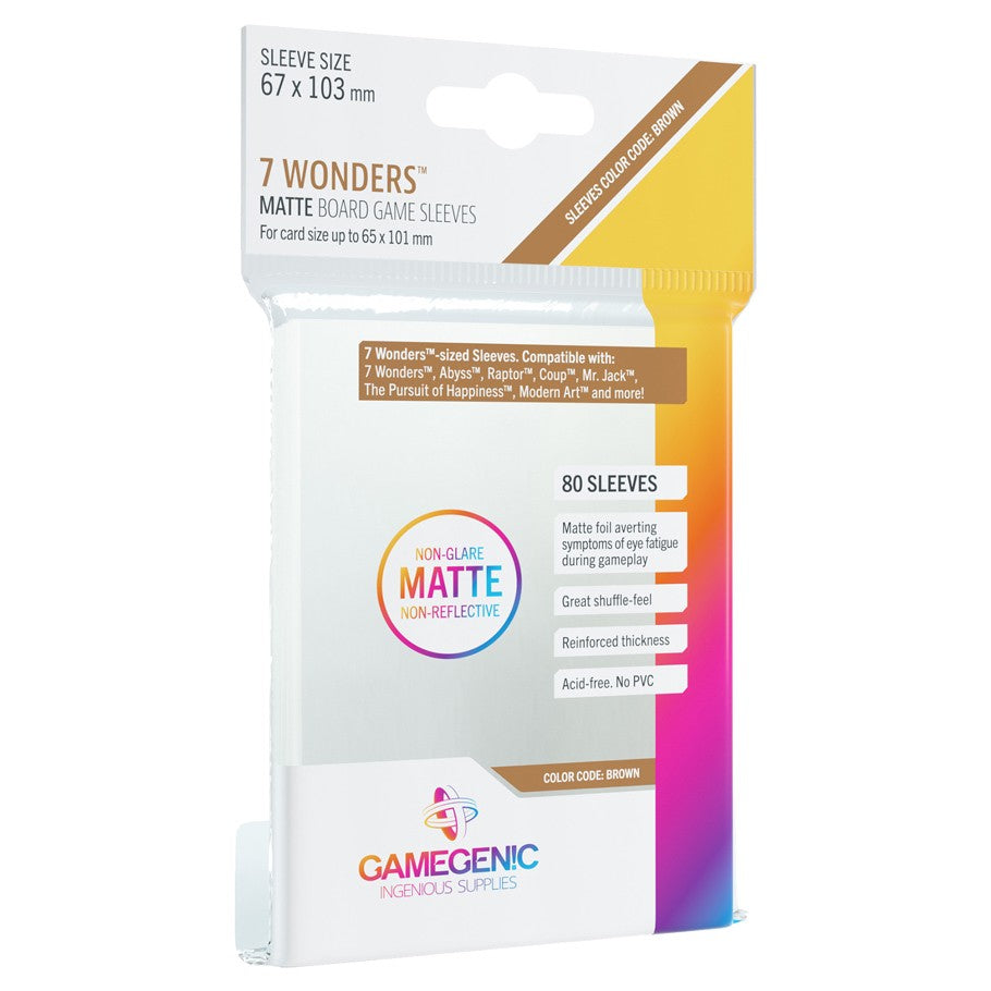 Gamegenic MATTE 7 Wonders Sleeves 67 x 103 mm | Odin's Place
