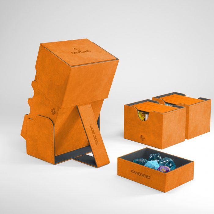 Gamegenic Stronghold 200+ Card Convertible Deck Box: Orange | Odin's Place