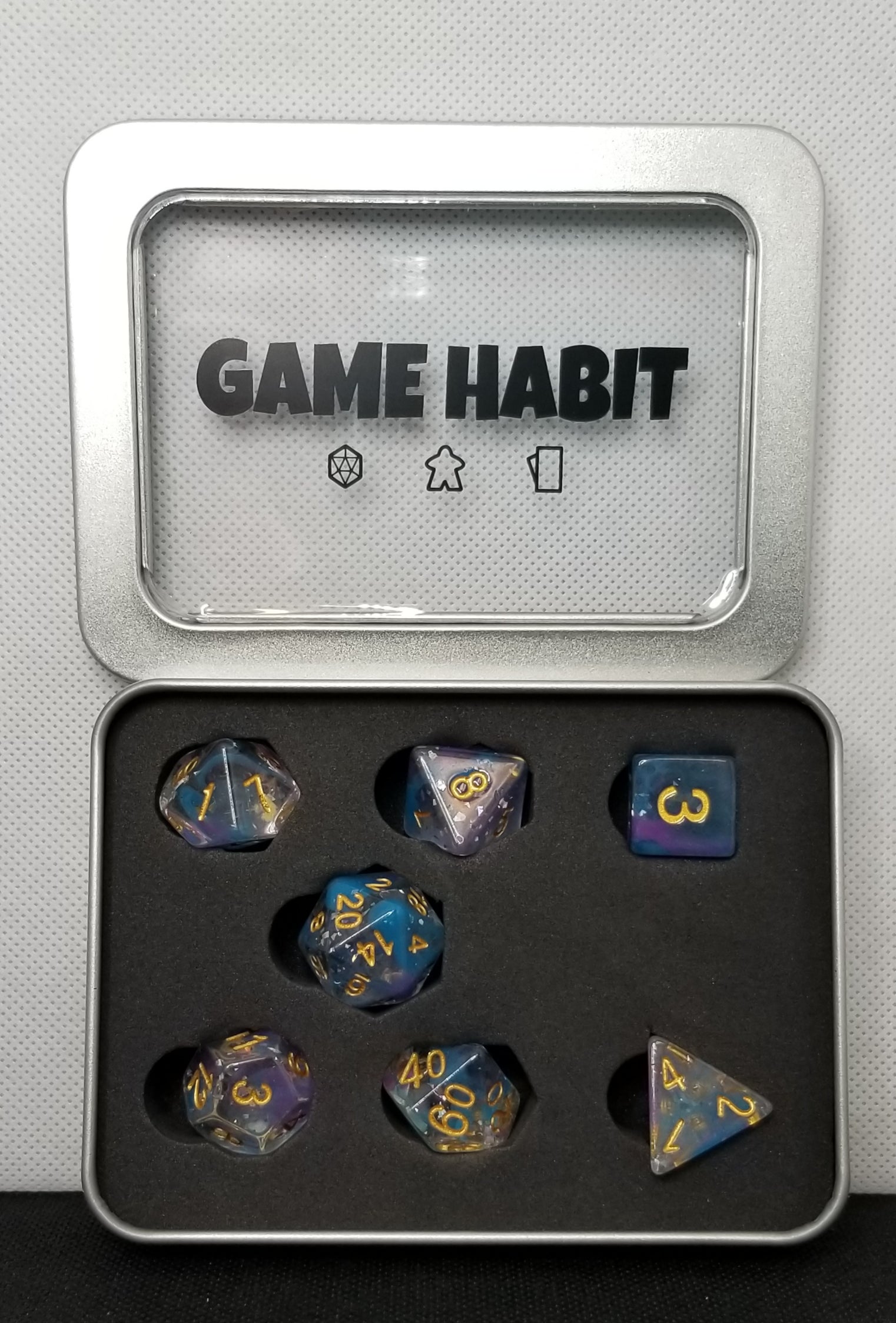 Game Habit Cosmic Nebula Poly 7 Dice Set | Odin's Place
