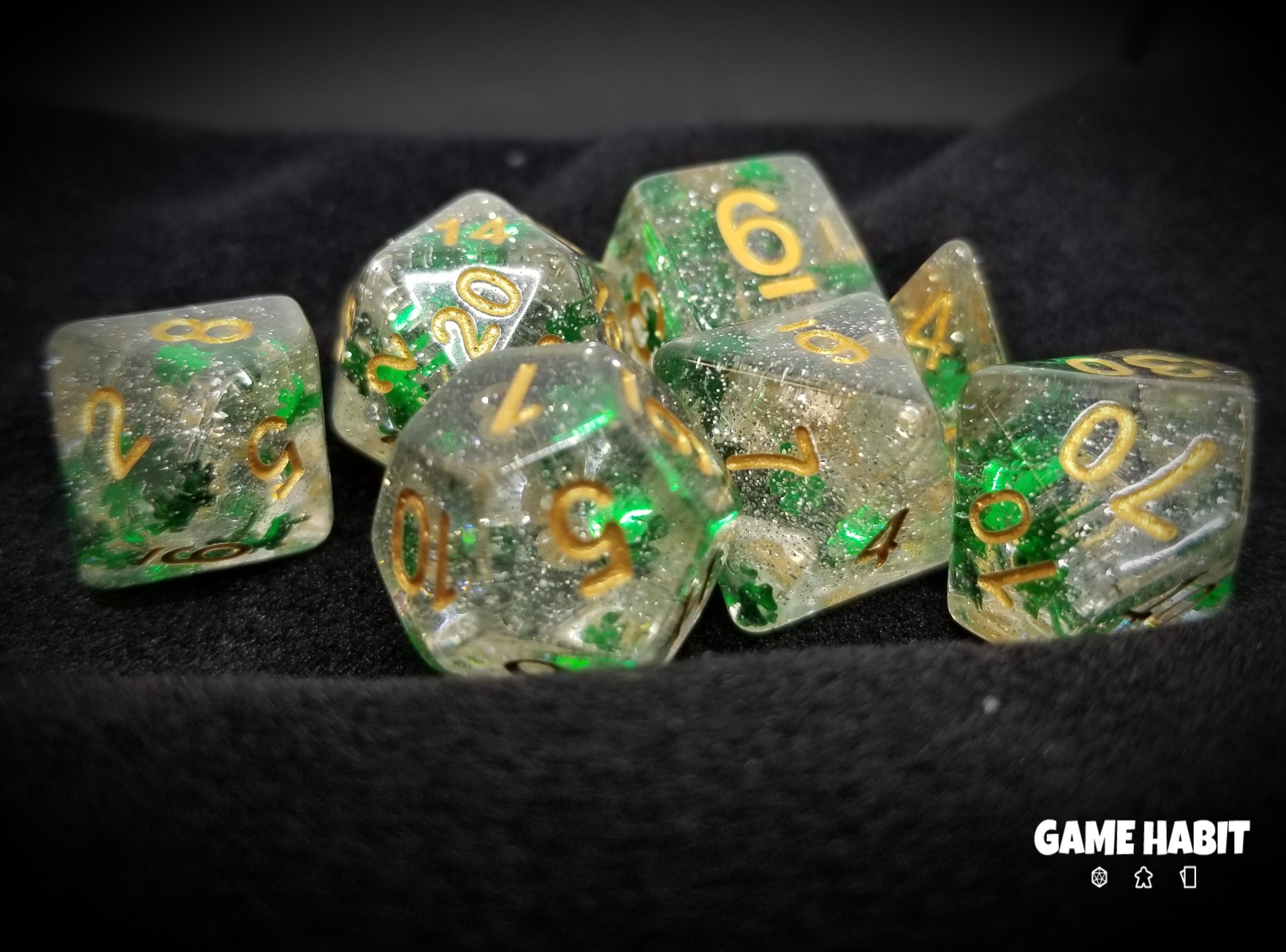 Game Habit Shamrock Explosion Poly 7 Dice Set | Odin's Place