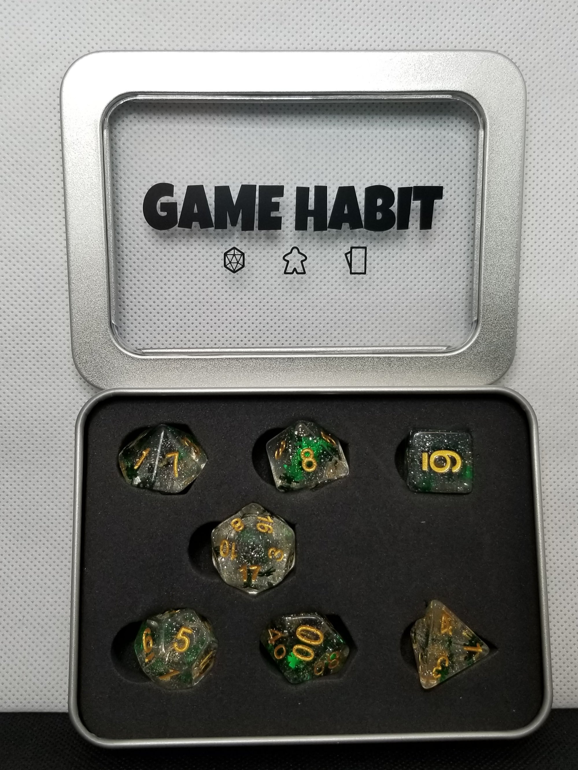 Game Habit Shamrock Explosion Poly 7 Dice Set | Odin's Place