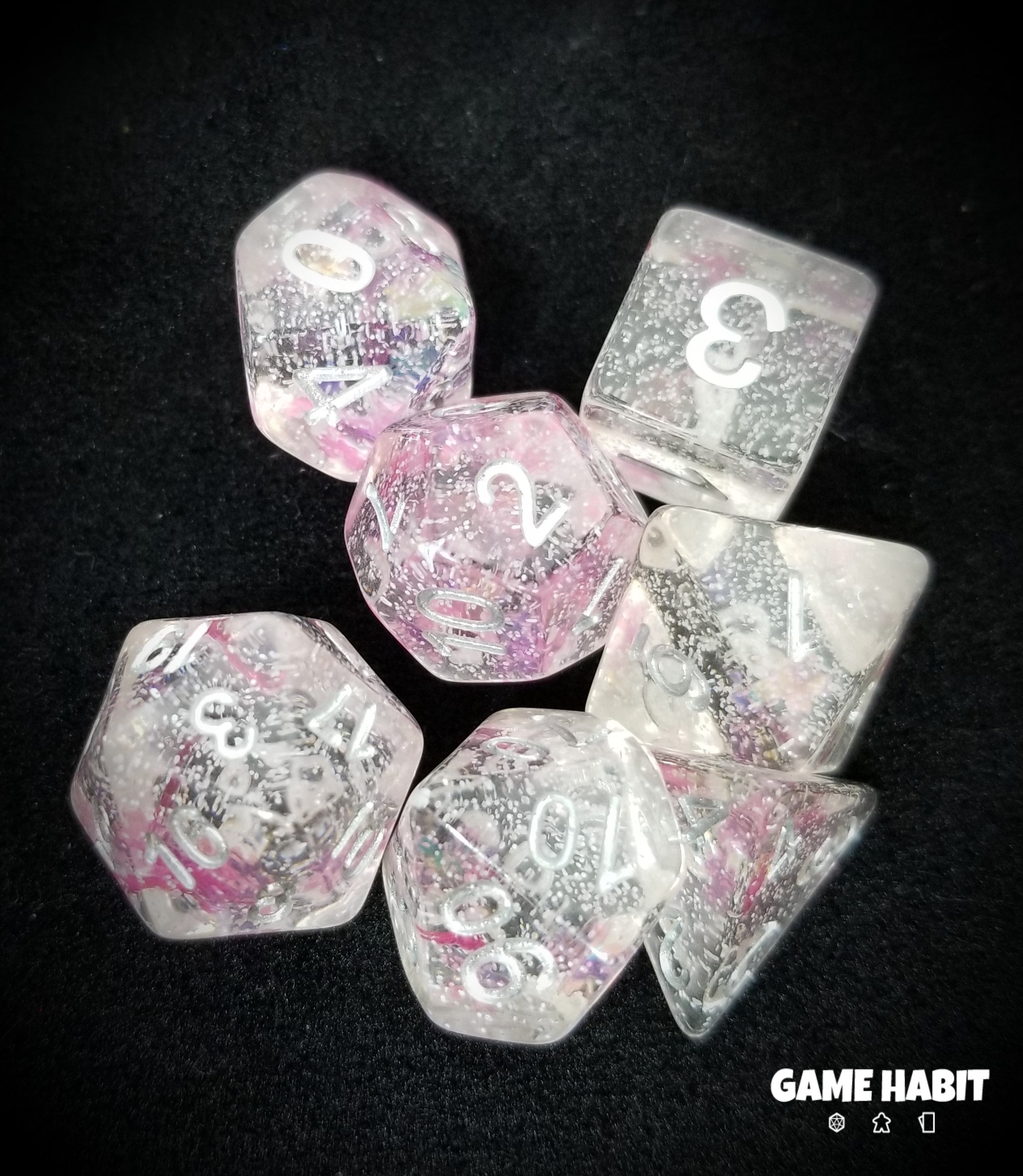 Game Habit Rose's Patience Poly 7 Dice Set | Odin's Place