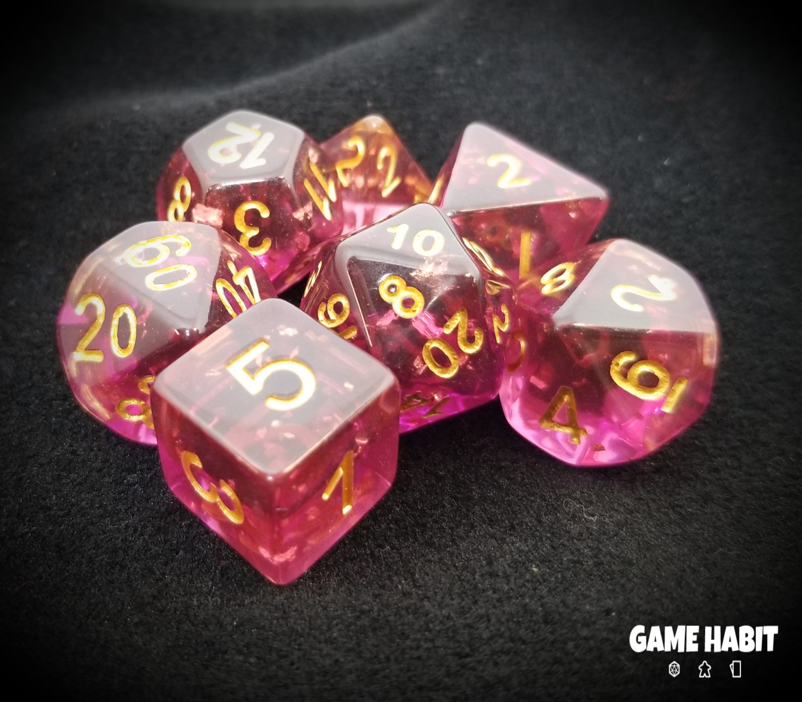 Game Habit Sunset on the Beach Poly 7 Dice Set | Odin's Place