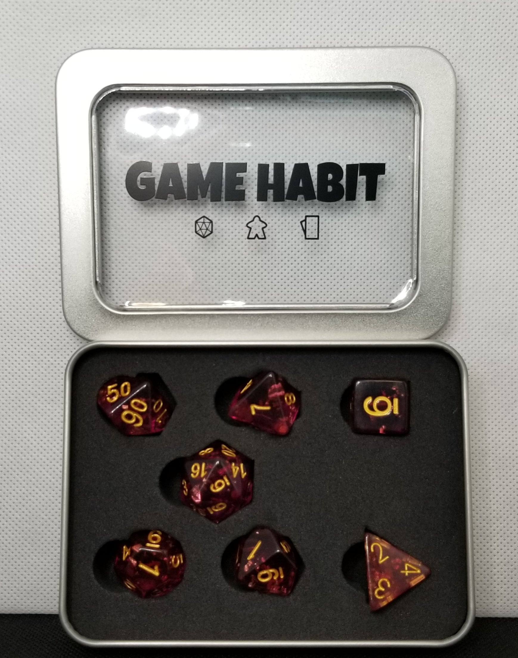Game Habit Sunset on the Beach Poly 7 Dice Set | Odin's Place