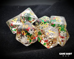 Game Habit May Your Days be Merry and Bright Poly 7 Dice Set | Odin's Place