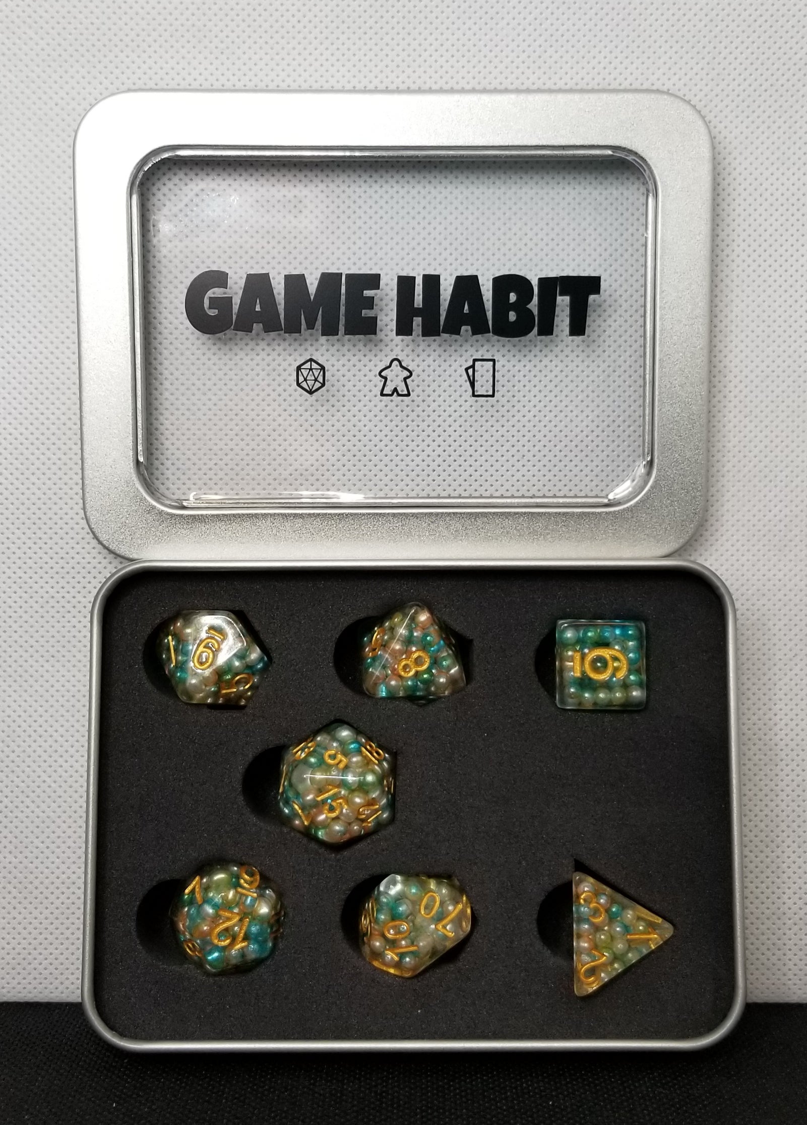 Game Habit Grandma Pearl's Jam Poly 7 Dice Set | Odin's Place