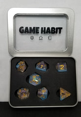 Game Habit Folsom Prism Blues Poly 7 Dice Set | Odin's Place