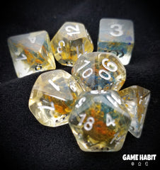 Game Habit Amber is the Color of Your Energy Poly 7 Dice Set | Odin's Place