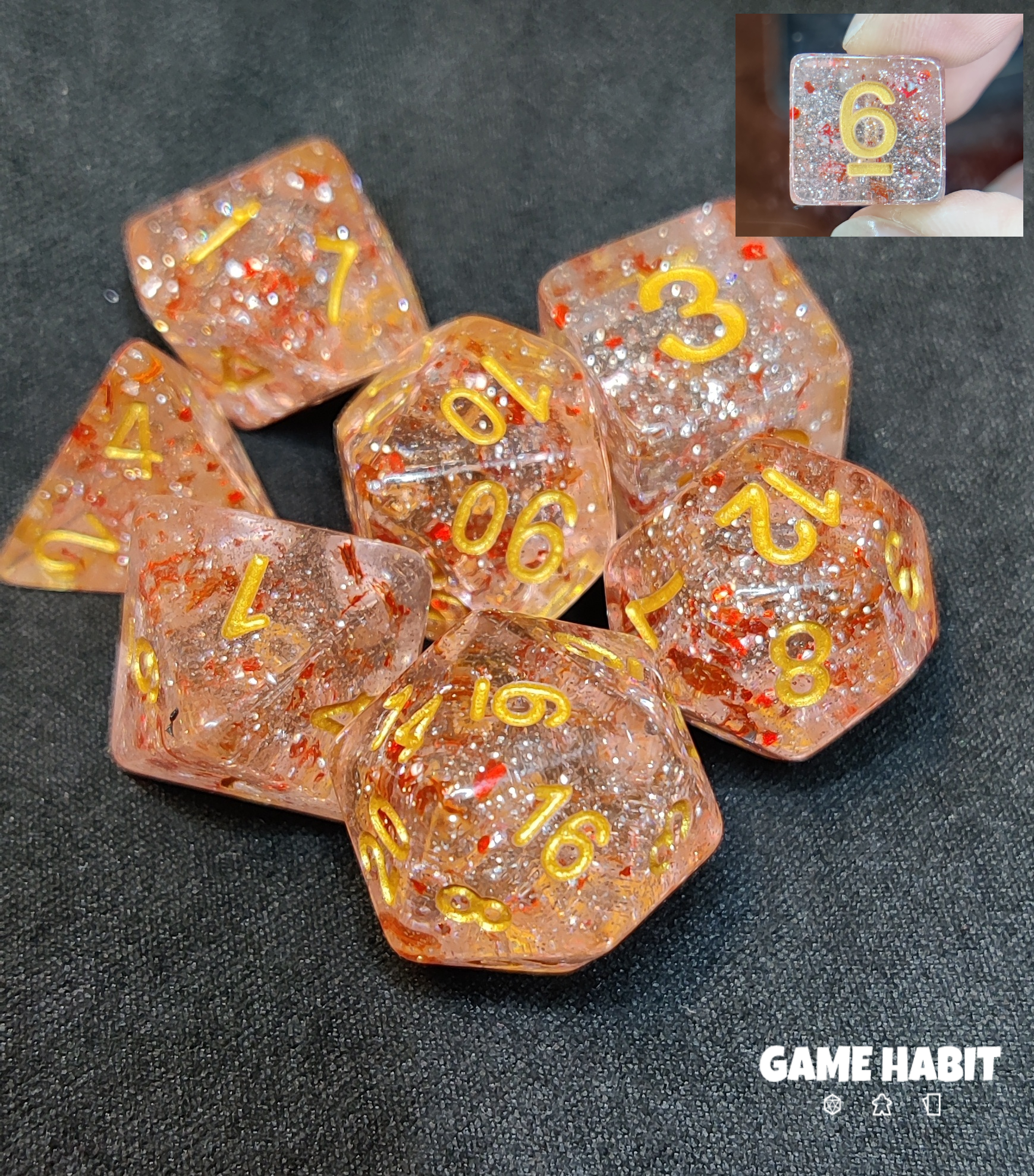 Game Habit Dragon Droppings Poly 7 Dice Set | Odin's Place