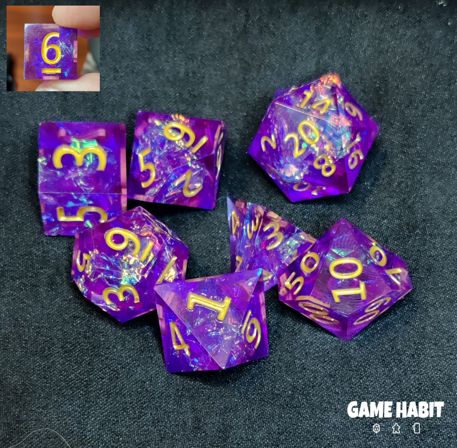 Game Habit Instant Gratification Poly 7 Dice Set | Odin's Place