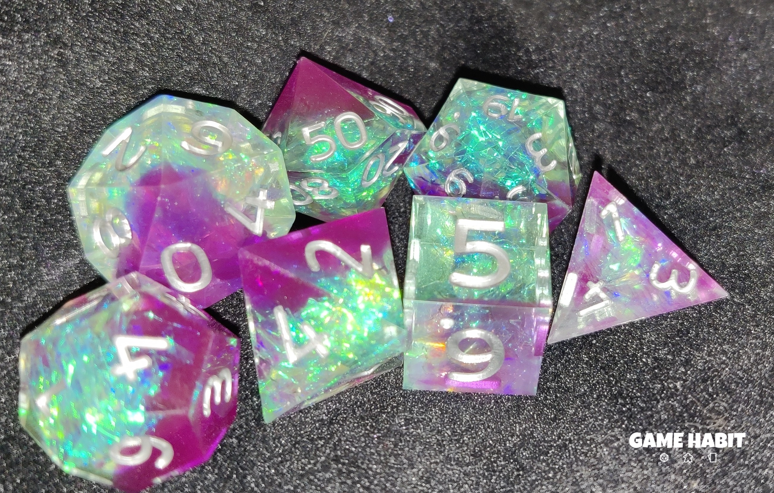 Game Habit 6-Cell Ni-Cad Poly 7 Dice Set | Odin's Place