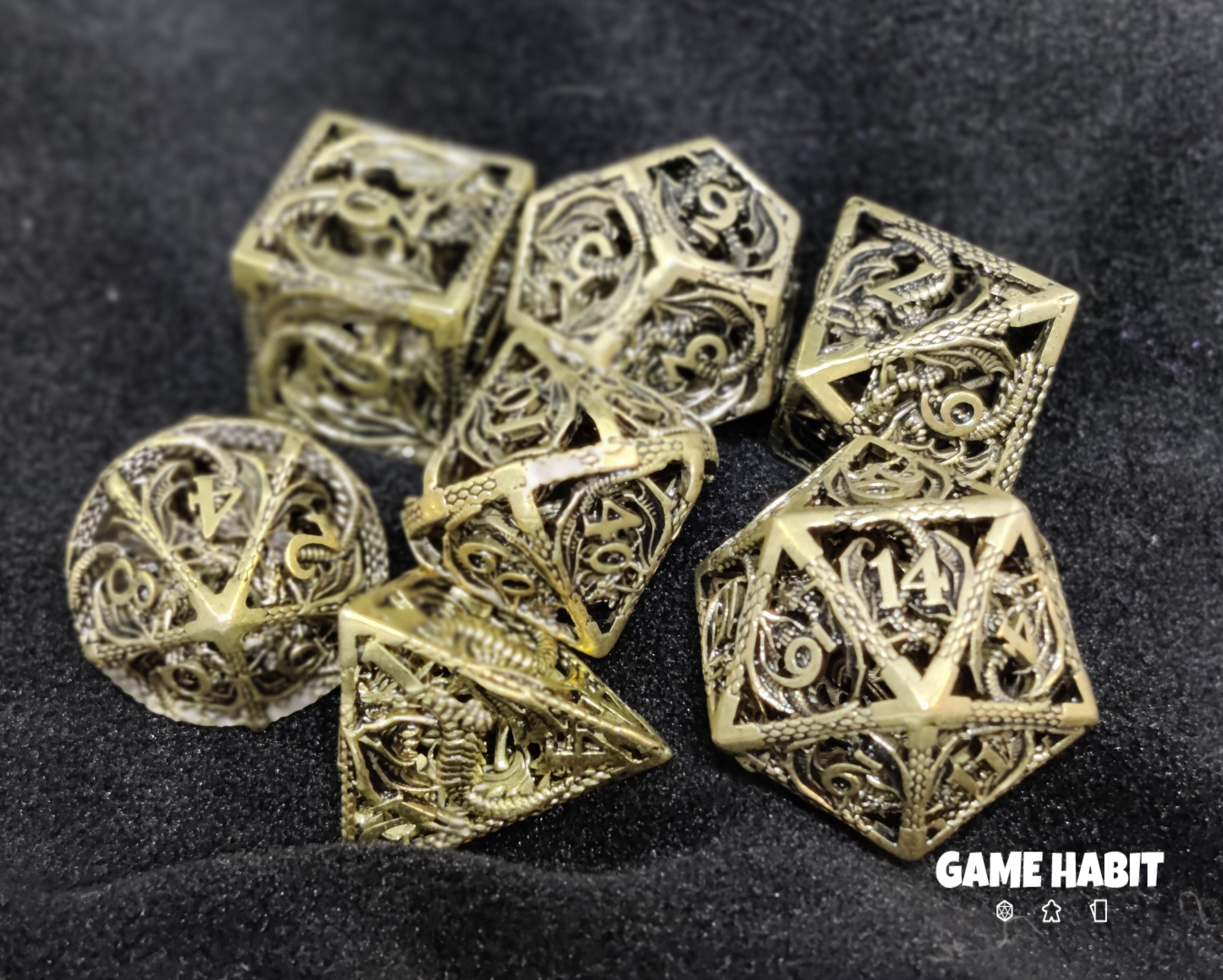 Game Habit Rita Repulsa Hollow Dragon Metal Poly 7 Dice Set | Odin's Place