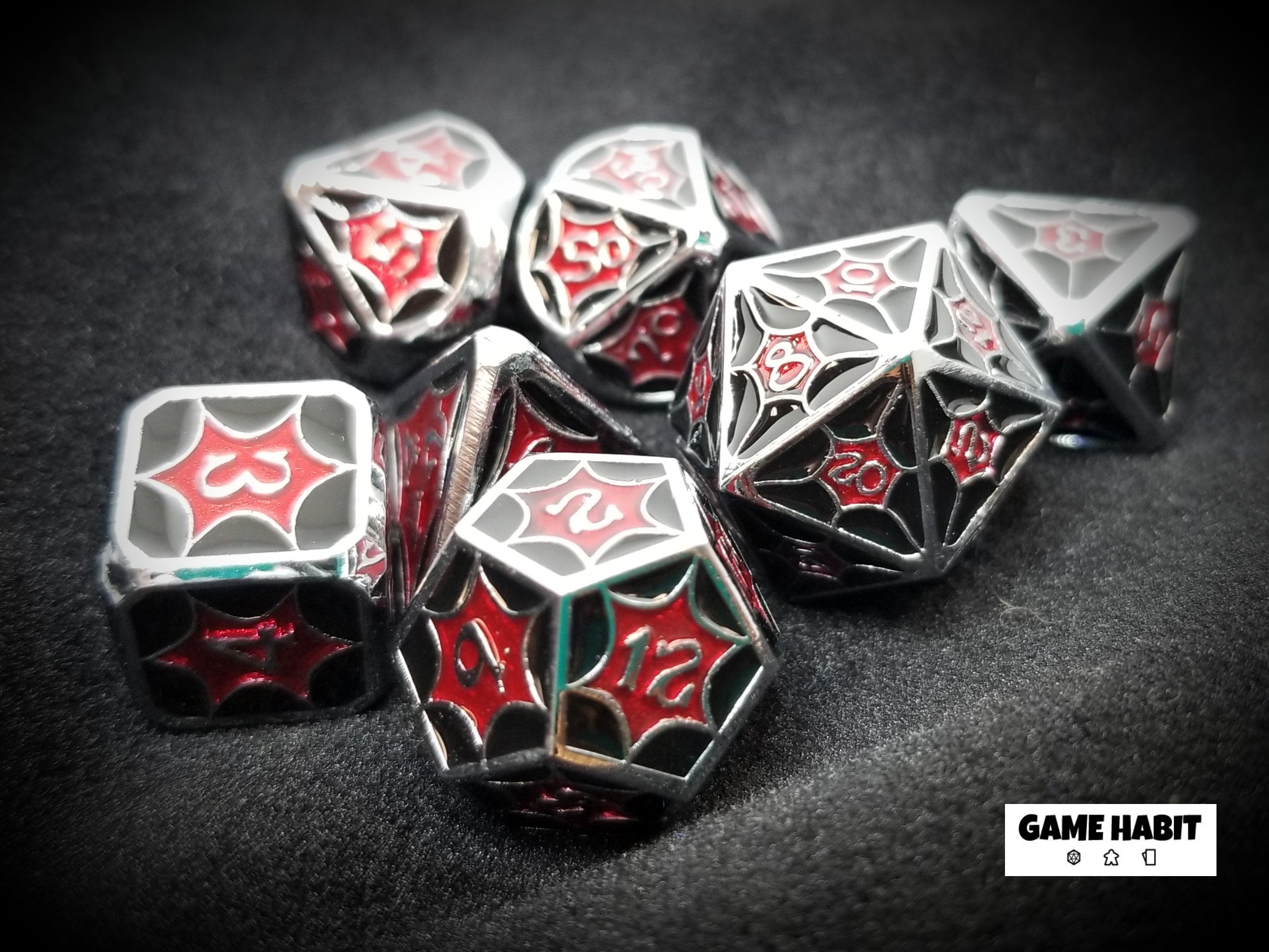 Game Habit Ka-Pow! Metal Poly 7 Dice Set | Odin's Place
