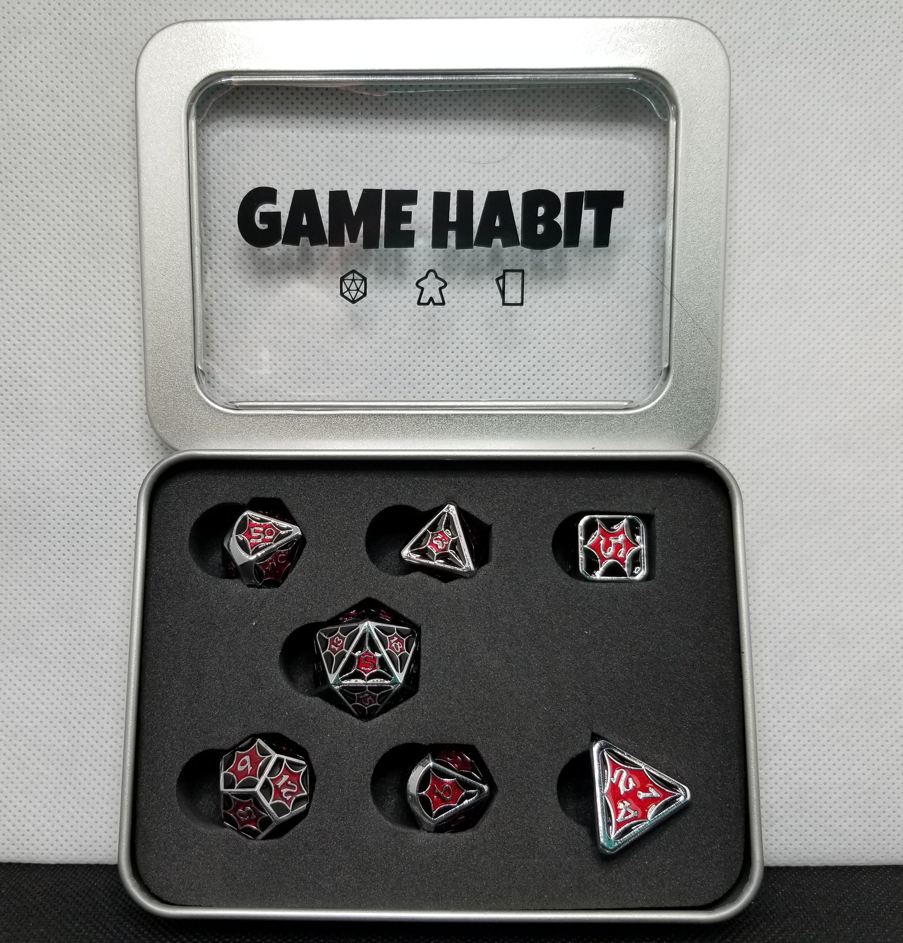 Game Habit Ka-Pow! Metal Poly 7 Dice Set | Odin's Place