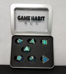 Game Habit George's Ocean Metal Poly 7 Dice Set | Odin's Place