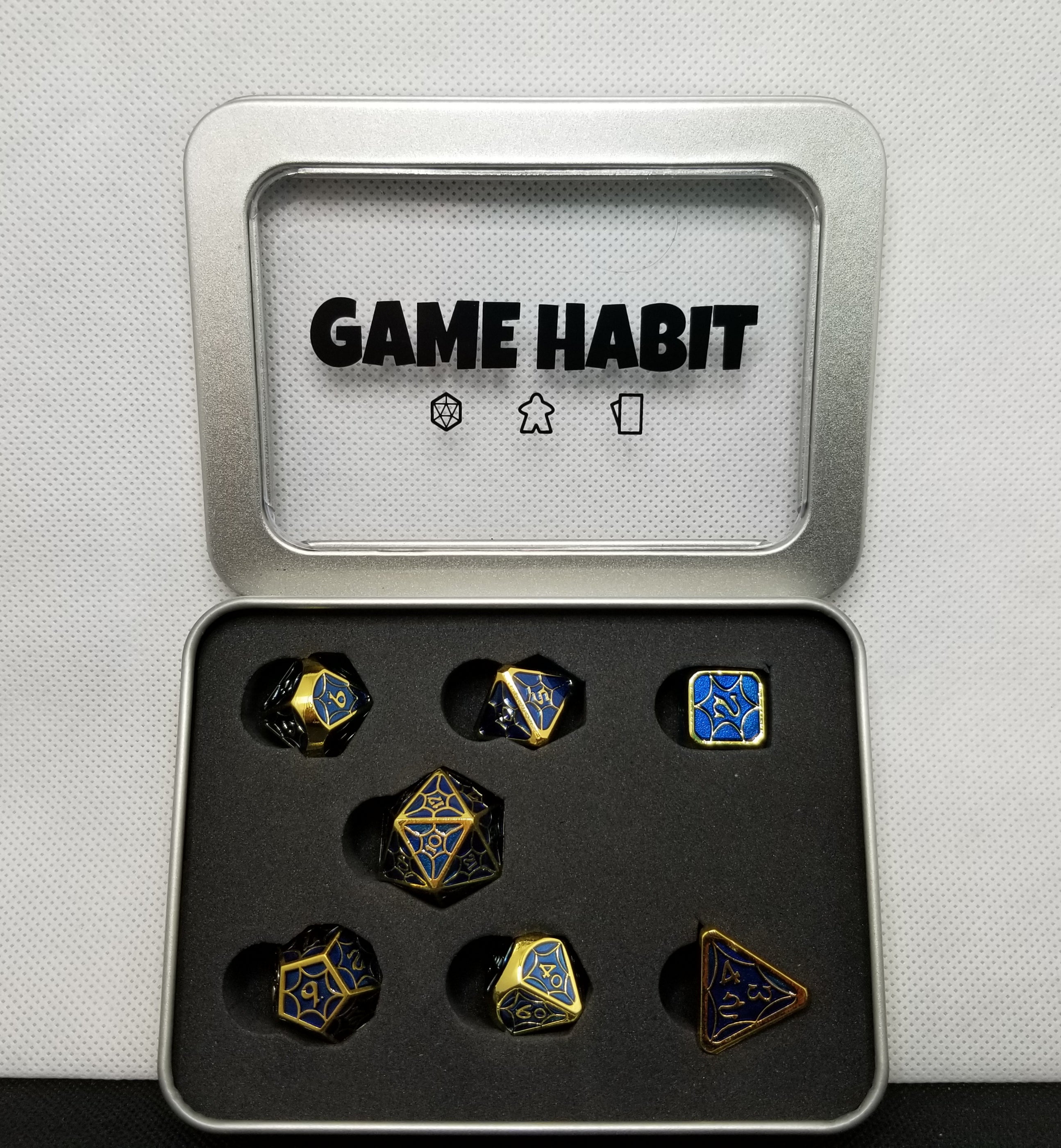 Game Habit Bluepiphany Metal Poly 7 Dice Set | Odin's Place